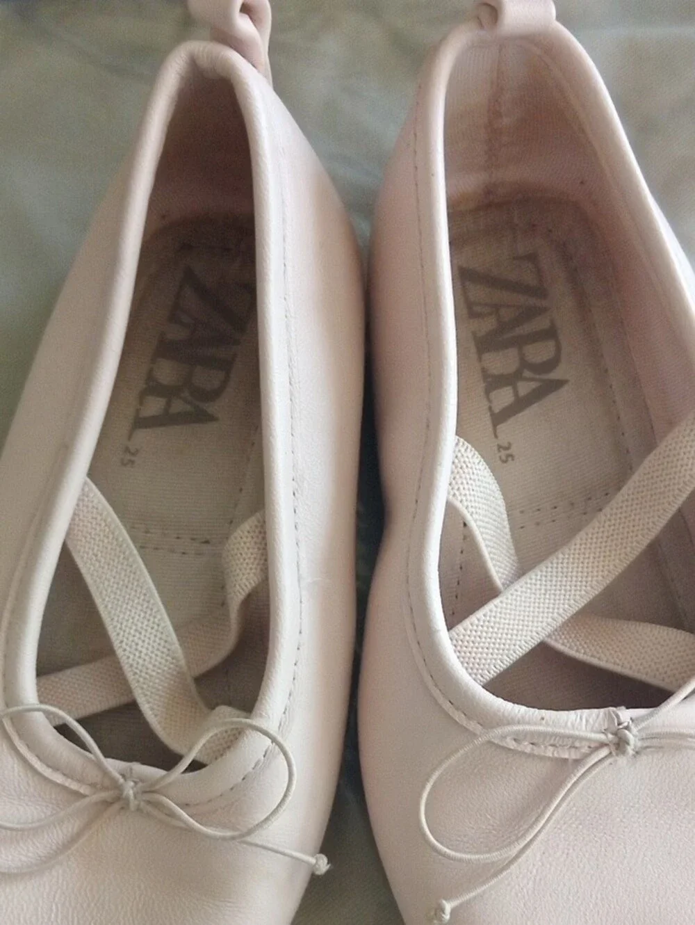 Zara Pale Pink Ballet Flats with Bow